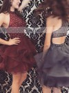 Ball Gown High Neck Organza Tulle Short/Mini Beading Prom Dresses #Favs020106290