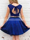 A-line Scoop Neck Satin Short/Mini Beading Prom Dresses #Favs020106294