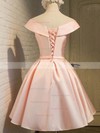 Princess V-neck Satin Knee-length Bow Prom Dresses #Favs020106311
