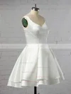 Ball Gown V-neck Satin Short/Mini Tiered Prom Dresses #Favs020106318