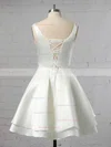 Ball Gown V-neck Satin Short/Mini Tiered Prom Dresses #Favs020106318