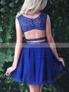 A-line Scoop Neck Chiffon Short/Mini Beading Prom Dresses #Favs020106319