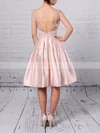 A-line Scoop Neck Satin Tulle Short/Mini Beading Prom Dresses #Favs020106324