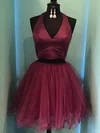 Ball Gown Halter Satin Tulle Short/Mini Prom Dresses #Favs020106326
