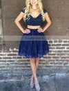 A-line V-neck Lace Short/Mini Beading Prom Dresses #Favs020106329