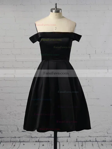 A-line Off-the-shoulder Satin Asymmetrical Ruffles Prom Dresses #Favs020106345