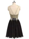 A-line Halter Chiffon Tulle Short/Mini Beading Prom Dresses #Favs020106360