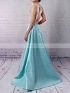 Princess Scoop Neck Satin Floor-length Beading Prom Dresses #Favs020102392