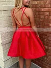 Princess V-neck Satin Short/Mini Ruffles Prom Dresses #Favs020106366