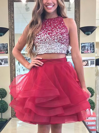 Princess Scoop Neck Organza Short/Mini Beading Prom Dresses #Favs020106377 Princess Scoop Neck Organza Short/Mini Beading Prom Dresses #Favs020106377