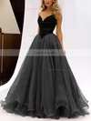 Ball Gown V-neck Organza Velvet Floor-length Prom Dresses #Favs020102419