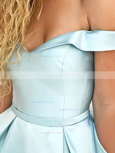 Ball Gown Off-the-shoulder Satin Floor-length Sashes / Ribbons Prom Dresses #Favs020106386