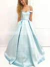 Ball Gown Off-the-shoulder Satin Floor-length Sashes / Ribbons Prom Dresses #Favs020106386