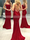 Trumpet/Mermaid Scoop Neck Silk-like Satin Sweep Train Prom Dresses #Favs020106395