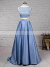 Princess Scoop Neck Satin Floor-length Pockets Prom Dresses #Favs020105049