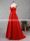 Princess High Neck Satin Sweep Train Beading Prom Dresses #Favs020105066