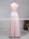 A-line One Shoulder Chiffon Floor-length Appliques Lace Prom Dresses #Favs020105091