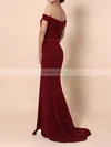 Sheath/Column Off-the-shoulder Jersey Floor-length Split Front Prom Dresses #Favs020105840