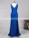 Sheath/Column V-neck Jersey Sweep Train Beading Prom Dresses #Favs020105844