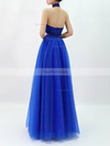 A-line Halter Tulle Floor-length Beading Prom Dresses #Favs020105845