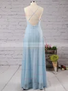 A-line V-neck Chiffon Floor-length Split Front Prom Dresses #Favs020102501