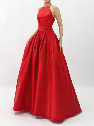 Princess Halter Satin Sweep Train Beading Prom Dresses #Favs020105851 Princess Halter Satin Sweep Train Beading Prom Dresses #Favs020105851