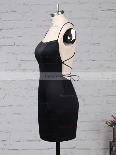 Sheath/Column Square Neckline Silk-like Satin Short/Mini Draped Prom Dresses #Favs020105905