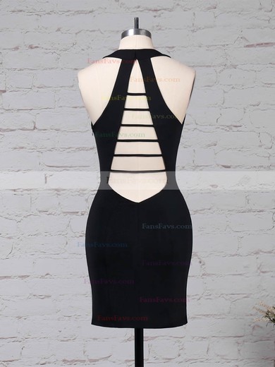 Sheath/Column V-neck Jersey Short/Mini Draped Prom Dresses #Favs020105907
