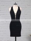 Sheath/Column V-neck Jersey Short/Mini Draped Prom Dresses #Favs020105907