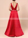Princess V-neck Satin Floor-length Beading Prom Dresses #Favs020105875