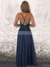 A-line Cowl Neck Silk-like Satin Floor-length Split Front Prom Dresses #Favs020106441