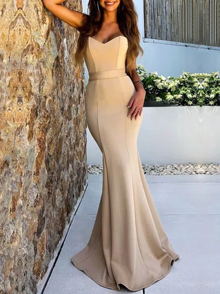 Trumpet/Mermaid Sweetheart Satin Floor-length Sashes / Ribbons Prom Dresses #Favs020106452 Trumpet/Mermaid Sweetheart Satin Floor-length Sashes / Ribbons Prom Dresses #Favs020106452