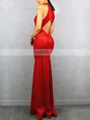 Trumpet/Mermaid High Neck Satin Floor-length Prom Dresses #Favs020106455
