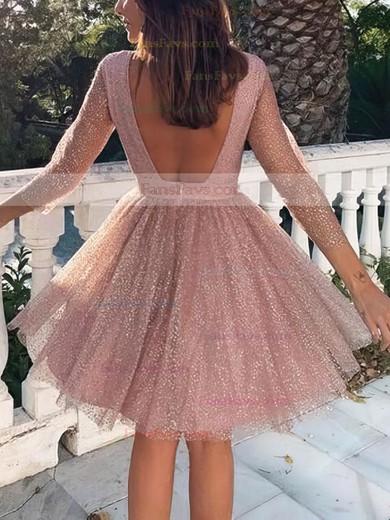 Princess Scoop Neck Glitter Knee-length Sashes / Ribbons Prom Dresses #Favs020106506