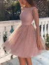 Princess Scoop Neck Glitter Knee-length Sashes / Ribbons Prom Dresses #Favs020106506