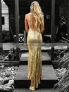 Trumpet/Mermaid V-neck Sequined Floor-length Appliques Lace Prom Dresses #Favs020106539