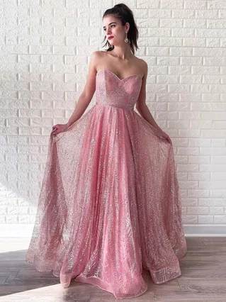 A-line Sweetheart Glitter Floor-length Beading Prom Dresses #Favs020106544 A-line Sweetheart Glitter Floor-length Beading Prom Dresses #Favs020106544