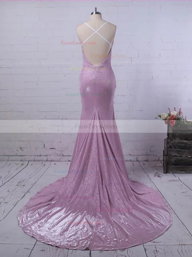 Trumpet/Mermaid Cowl Neck Shimmer Crepe Sweep Train Prom Dresses #Favs020106557