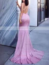 Trumpet/Mermaid Cowl Neck Shimmer Crepe Sweep Train Prom Dresses #Favs020106557