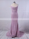 Trumpet/Mermaid Cowl Neck Shimmer Crepe Sweep Train Prom Dresses #Favs020106557