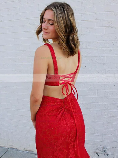 Trumpet/Mermaid Square Neckline Lace Sweep Train Beading Prom Dresses #Favs020106662