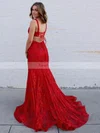 Trumpet/Mermaid Square Neckline Lace Sweep Train Beading Prom Dresses #Favs020106662