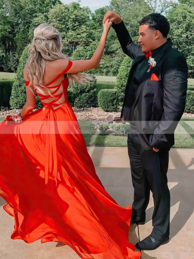 A-line Off-the-shoulder Chiffon Sweep Train Ruffles Prom Dresses #Favs020106733