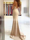 Trumpet/Mermaid Cowl Neck Stretch Crepe Sweep Train Split Front Prom Dresses #Favs020106917