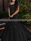 Trumpet/Mermaid Square Neckline Tulle Sweep Train Beading Prom Dresses #Favs020106729