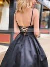 Ball Gown V-neck Satin Sweep Train Beading Prom Dresses #Favs020106926