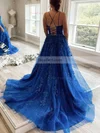 Princess Square Neckline Tulle Sweep Train Appliques Lace Prom Dresses #Favs020106690
