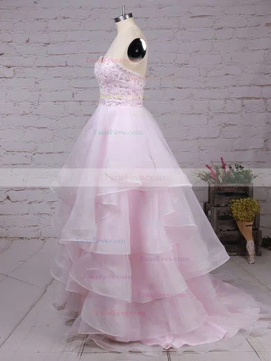 Ball Gown Sweetheart Organza Floor-length Beading Prom Dresses #Favs020103055