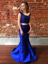 Trumpet/Mermaid Square Neckline Satin Sweep Train Beading Prom Dresses #Favs020106739