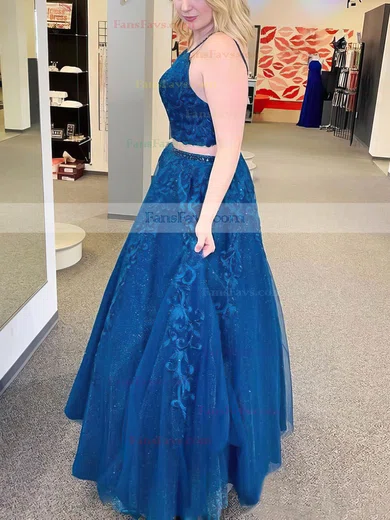 Ball Gown V-neck Tulle Sweep Train Beading Prom Dresses #Favs020106841